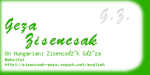 geza zisencsak business card
